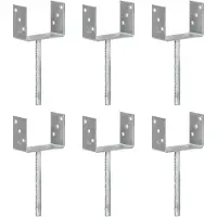 vidaXL Piquets de clôture 6 pcs Argenté 14x6x30 cm Acier galvanisé