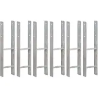 vidaXL Piquets de clôture 6 pcs Argenté 14x6x60 cm Acier galvanisé