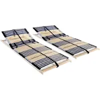 vidaXL Sommier à lattes 2 pièces avec 42 lattes 7 zones 80 x 200 cm