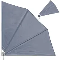 Detex Eventail anthracite 140x140 cm paravent de balcon pliable