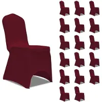 vidaXL Housses élastiques de chaise Bordeaux 18 pcs