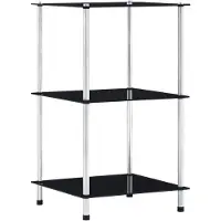 vidaXL Étagère 3 niveaux Noir 40x40x67 cm Verre trempé