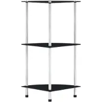 vidaXL Étagère 3 niveaux Noir 30x30x67 cm Verre trempé