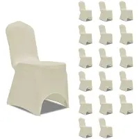 vidaXL Housses élastiques de chaise Crème 18 pcs