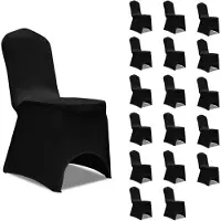 vidaXL Housses élastiques de chaise Noir 18 pcs