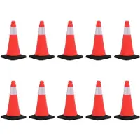 vidaXL Cônes de signalisation réfléchissants à base lourde 10 pcs 50cm