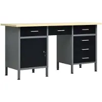 vidaXL Établi Noir 160x60x85 cm Acier