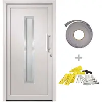 vidaXL Porte d'entrée blanche 98x208 cm