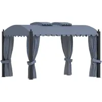 vidaXL Pavillon avec rideaux 3 x 4 m Anthracite Acier