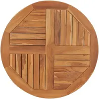 vidaXL Dessus de table Bois de teck solide Rond 2,5 cm 80 cm