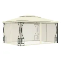 vidaXL Pavillon avec filet 300x400x265 cm Crème