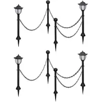 vidaXL Lampes solaires 4 pcs. avec chaîne et poteau