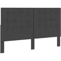 vidaXL Tête de lit touffetée Gris foncé Tissu 160x200 cm