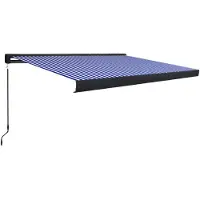 vidaXL Store manuel à cassette 400x300 cm bleu et blanc