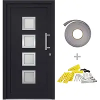 vidaXL Porte d'entrée anthracite 88x200 cm