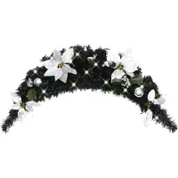 vidaXL Arc de porte de Noël avec lumières LED Noir 90 cm PVC