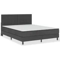 vidaXL Lit boxspring gris foncé tissu 160x200 cm