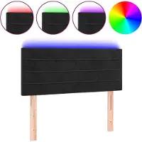 vidaXL LED Tête de lit noir 80x5x78/88 cm velours