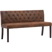 vidaXL Banc 148,5 cm Marron Similicuir daim