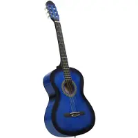 vidaXL Guitare classique pour débutants Bleu 4/4 39" Tilleul