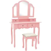 vidaXL Ensemble de coiffeuse avec tabouret rose 100x40x146 cm bois de paulownia