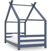 vidaXL Sommier de lit pour enfants Gris Pin massif 80x160 cm