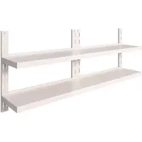 vidaXL Étagères murales flottantes à 2 niveaux 2 pcs Inox 200x30 cm