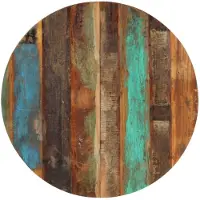 vidaXL Dessus de table rond 80 cm 15-16 mm Bois de récupération