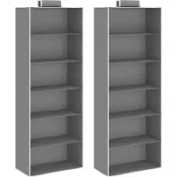 vidaXL Étagères suspendues de rangement 2 pcs 6 niveaux Tissu