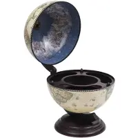 vidaXL Minibar Globe Rack à bouteilles en bois d'eucalyptus vert