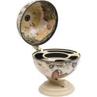 vidaXL Minibar Globe Rack à bouteilles en bois d'eucalyptus blanc