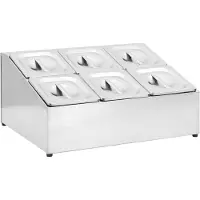 vidaXL Support Gastronorm avec 6 récipients GN 1/6 Acier inoxydable