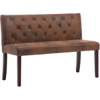vidaXL Banc 120 cm Marron Similicuir daim