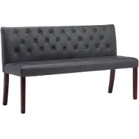 vidaXL Banc 148,5 cm Gris Similicuir daim