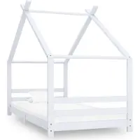 vidaXL Cadre de lit pour enfants Blanc Pin massif 90x200 cm