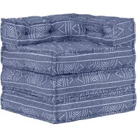 vidaXL Pouf modulaire Indigo Tissu