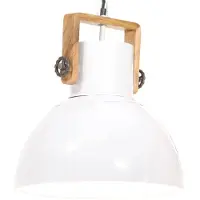 vidaXL Lampe à suspendre style industriel 25 W blanc rond 40 cm E27