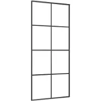vidaXL Porte coulissante aluminium et verre ESG 90x205 cm noir