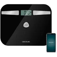 Cecotec Balance Pèse-personne avec bouton-poussoir Surface Precision EcoPower 10200 Smart Healthy Black, Verre Trempé