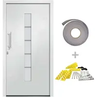 vidaXL Porte d'entrée aluminium et PVC blanc 100x210 cm