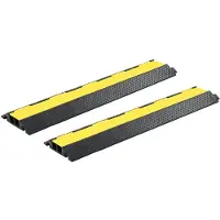 vidaXL Rampes de protection de câble 2 pcs 2 canaux caoutchouc 101,5cm