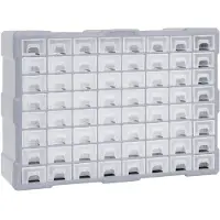 vidaXL Organisateur multi-tiroirs avec 64 tiroirs 52x16x37,5 cm