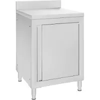 vidaXL Table de travail gastro avec armoire 60x60x96 cm acier inoxydable