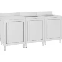 vidaXL Armoire sous évier Gastro 180x60x96 cm acier inoxydable
