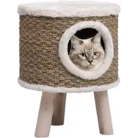 vidaXL Arbre à chat avec pieds en bois 41 cm algues marines