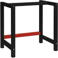 vidaXL Support d'établi métallique 80x57x79 cm noir et rouge