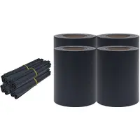 vidaXL Pare-vue de jardin 4 pcs. PVC 35x0,19 m Gris foncé mat