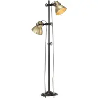 vidaXL Lampadaire "Niederfell" en fer, fonte en noir et laiton. Dimensions (L/H) 28x160 cm