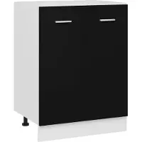 vidaXL Armoire basse noire 60x46x81,5 cm Panneau de particules