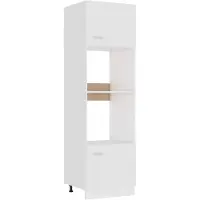 vidaXL Meuble micro-ondes "Lyon" Blanc 60 x 57 x 207 cm Bois d'ingénierie